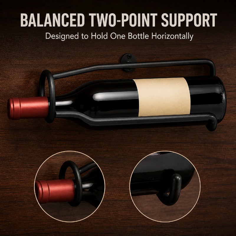 Wine Beer Rack - Metalowy wieszak na wino montowany na
