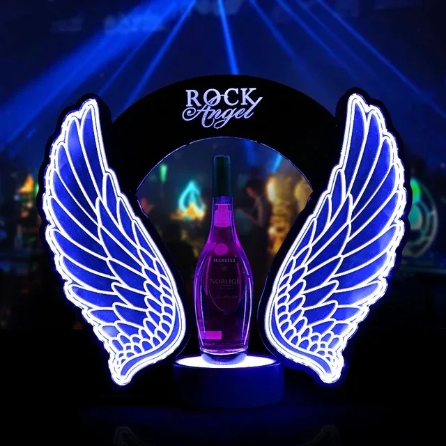 Wine Beer Rack - Akumulatorowe, migające anielskie skrzydła LED, podświetlany