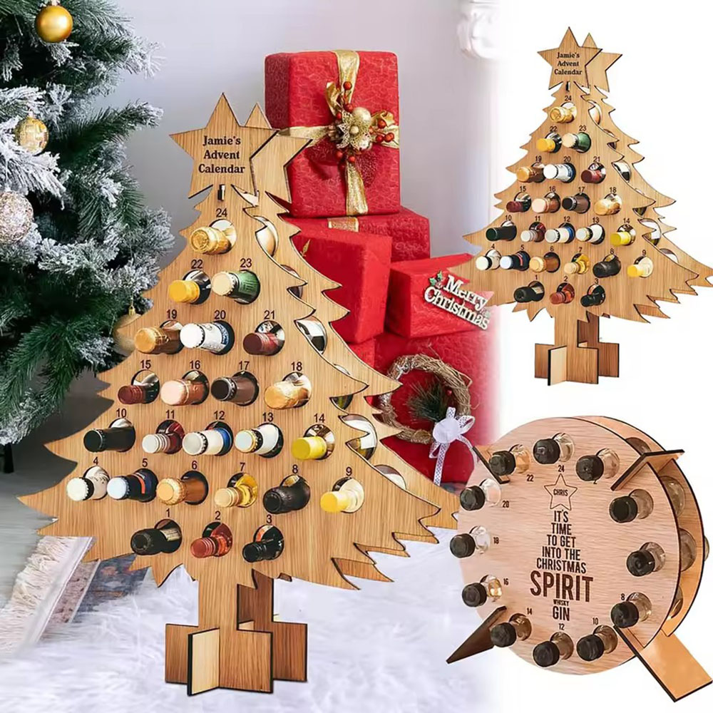 Wine Beer Rack - Drewniany stojak na wino w kształcie