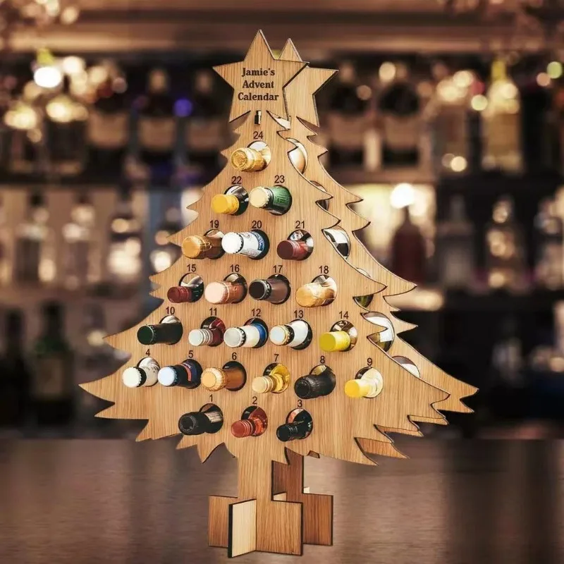 Wine Beer Rack - Choinka Drewniany stojak na wino Dekoracja