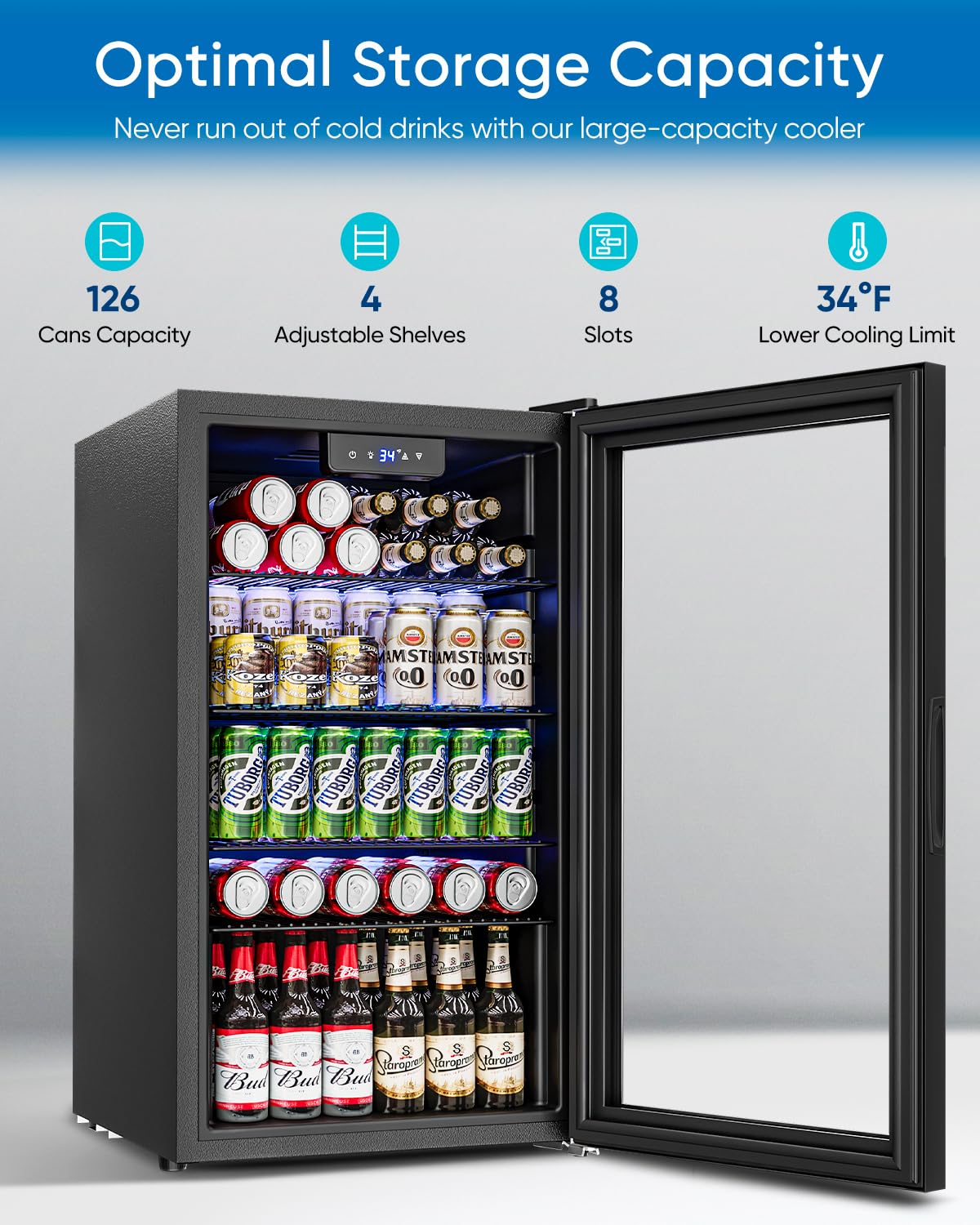 Minilodówka z szklanymi drzwia – Wine Beer Mini Fridge recenzja i cena